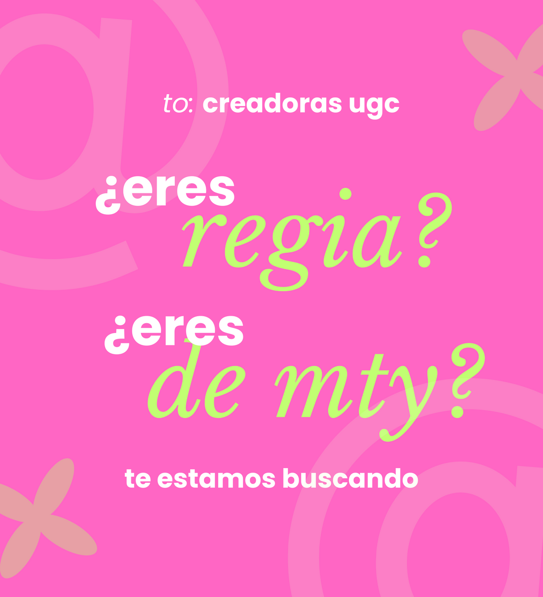 Buscamos creadoras UGC